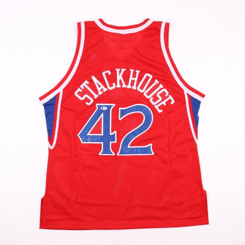Jerry Stackhouse Signed Philadelphia 76ers Champion Style Jersey Beckett COA