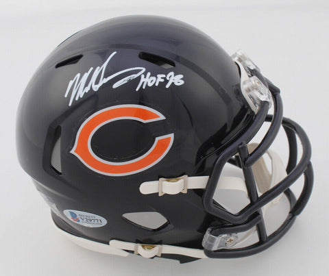 Mike Singletary Signed Bears Speed Mini Helmet Inscribed "HOF 98" (Beckett COA)