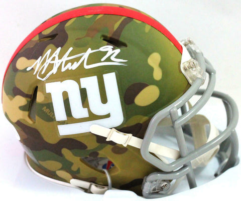 Michael Strahan Autographed New York Giants CAMO Speed Mini Helmet - Beckett W A