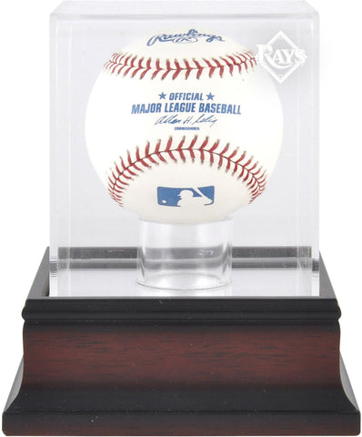 Tampa Bay Rays Mahogany Baseball Logo Display Case