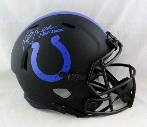 Marshall Faulk Signed Colts F/S Eclipse Speed Helmet w/HOF- Beckett W Auth *Blue