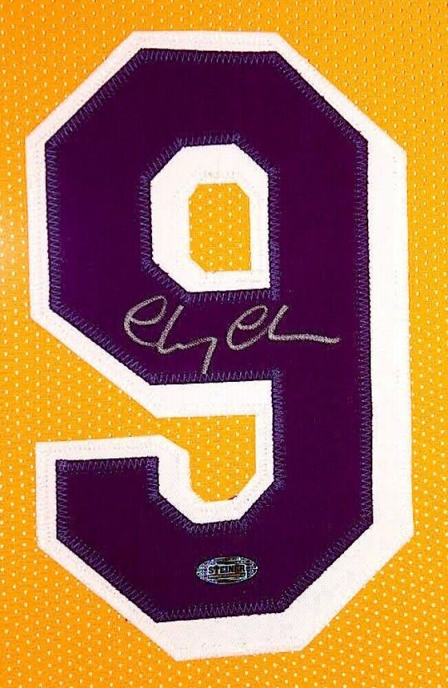 Dennis Rodman Autographed Framed Gold Los Angeles Lakers Jersey Auto JSA COA