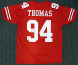 SAN FRANCISCO 49ERS SOLOMON THOMAS AUTOGRAPHED RED JERSEY BECKETT BAS 155796