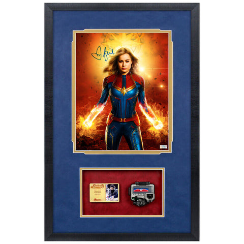 Brie Larson Autographed Captain Marvel 11x14 Framed Photo Display with Pager