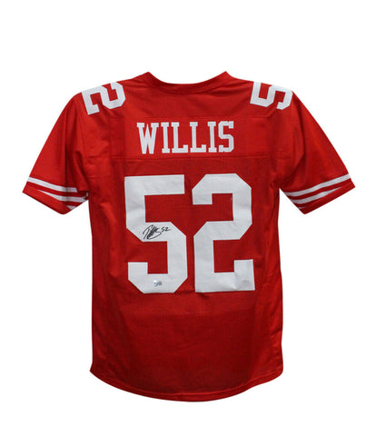 Patrick Willis Autographed/Signed Pro Style Red XL Jersey Beckett BAS 34660