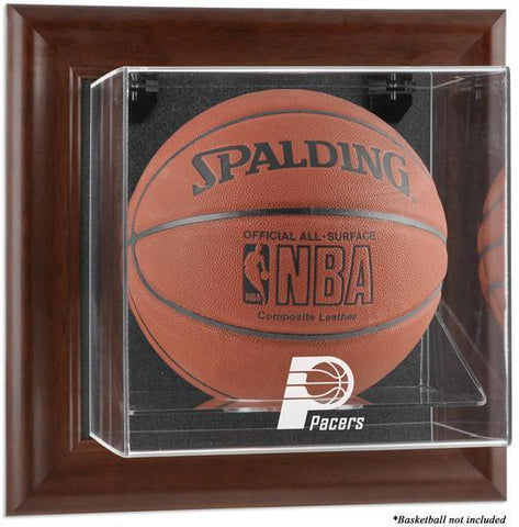 Indiana Pacers (2005-2017) Brown Framed Wall-Basketball Display Case