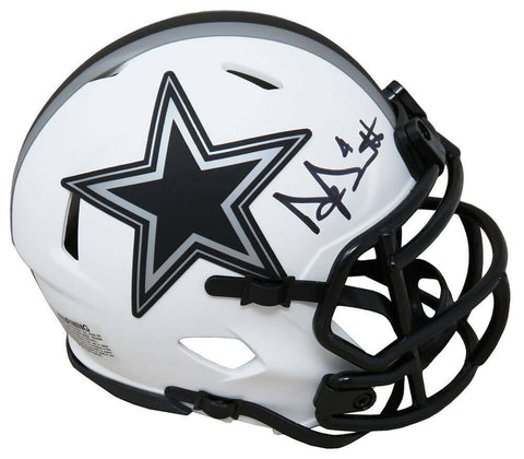 Dak Prescott Signed Cowboys Lunar Eclipse White Riddell Mini Helmet - SS COA