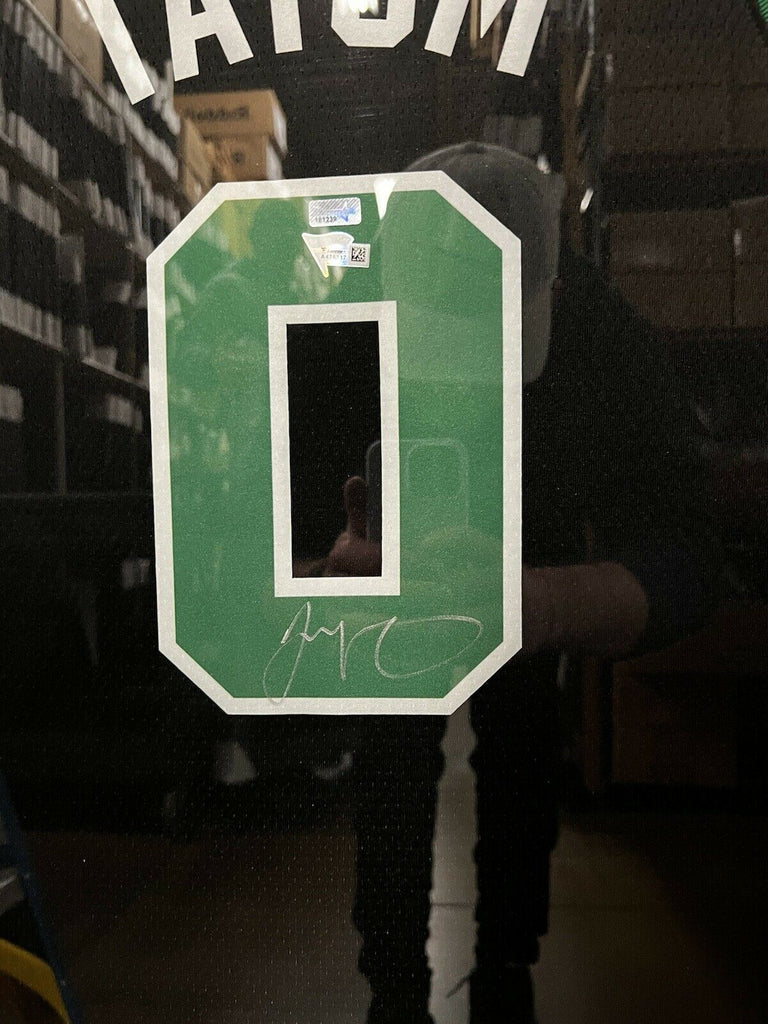 Jayson Tatum Signed Celtics 34x42 Custom Framed Jersey Display Inscribed  The Problem with LED Lights (Fanatics Hologram)