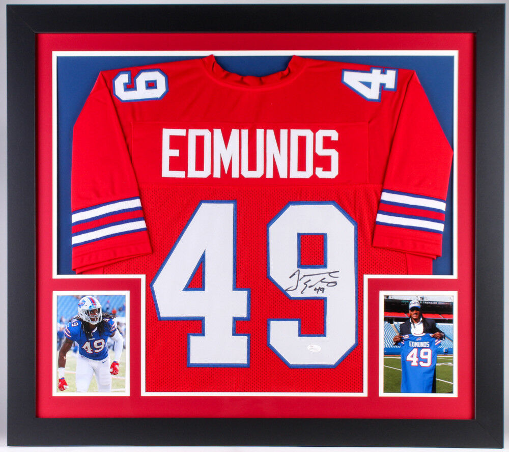 Tremaine Edmunds Signed Bills 31x35 Custom Framed Color Rush Jersey (J –  Super Sports Center