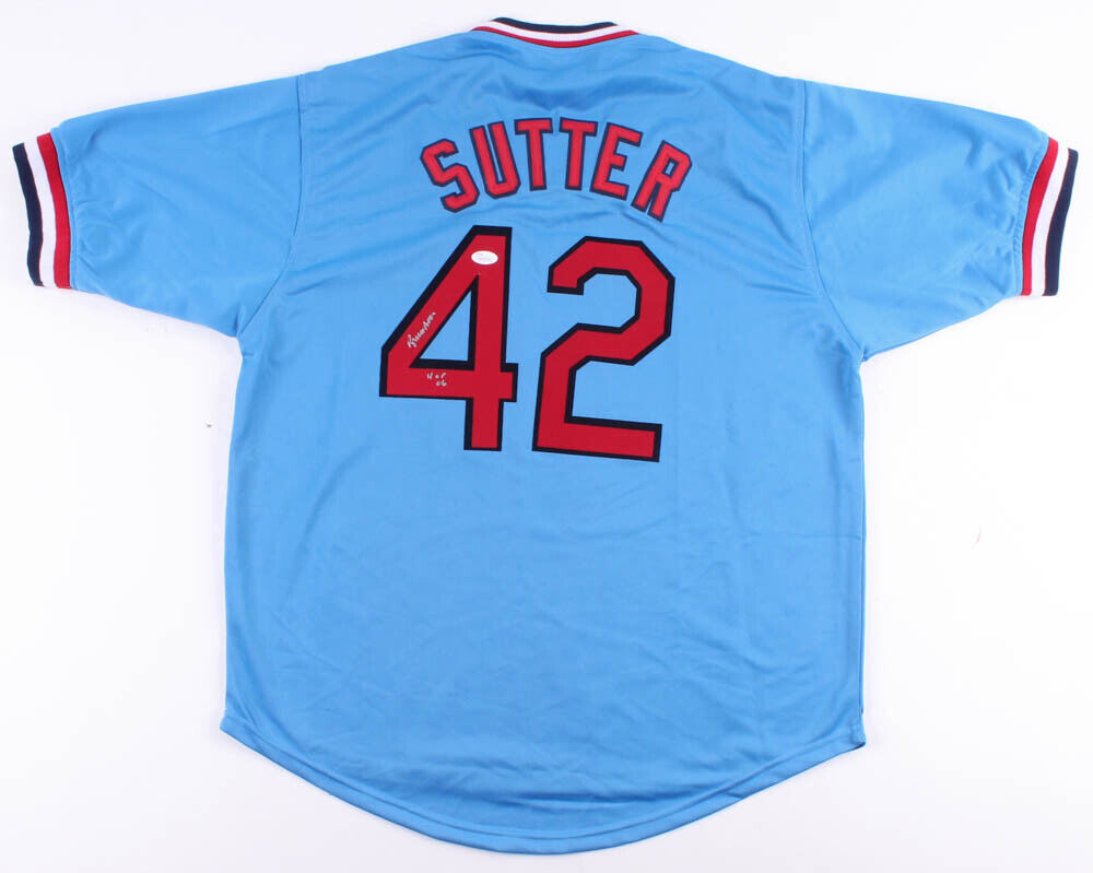 Bruce Sutter Signed St. Louis Cardinals Powder Blue Throwback Jersey J –  Super Sports Center