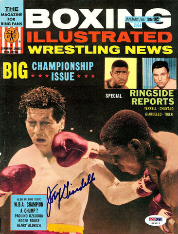 Joey Giardello Autographed Boxing Illustrated Magazine Cover PSA/DNA #S49013