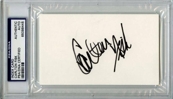 Red Sox Carlton Fisk Signed 3X5 Index Card Autograph PSA/DNA Slabbed #65098445