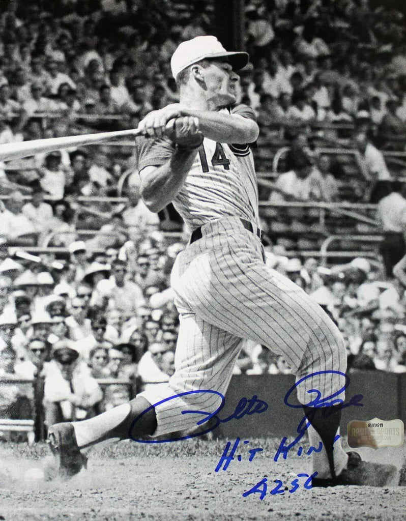 Pete Rose Autographed Pro Style Hit King White Baseball Jersey (JSA)