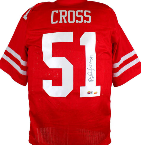 Randy Cross Autographed Red Pro Style Jersey-Beckett Hologram *Black