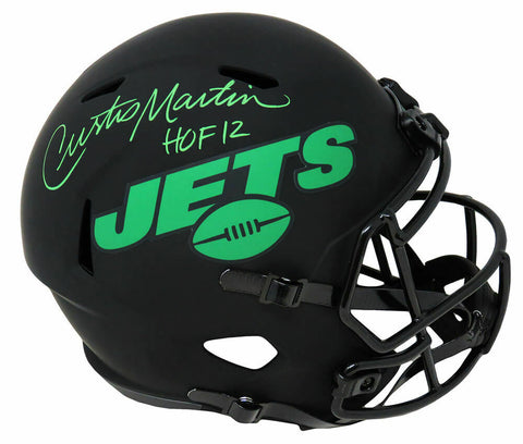 Curtis Martin Signed NY Jets Eclipse Riddell F/S Speed Helmet w/HOF'12 - SS COA