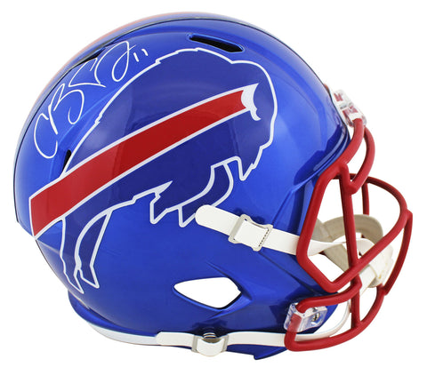Bills Cole Beasley Authentic Signed Flash Full Size Speed Rep Helmet BAS Witness