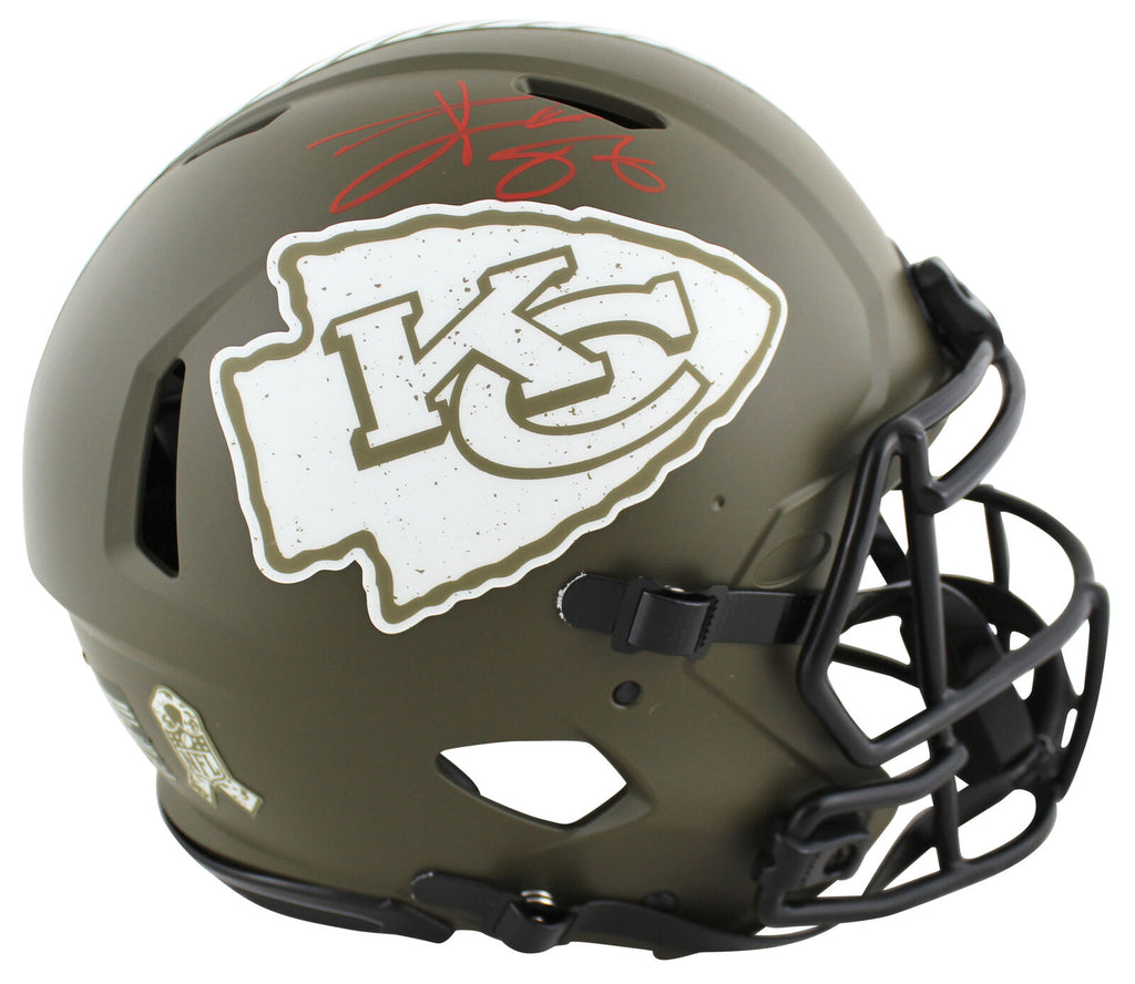 Chiefs Travis Kelce Signed Salute To Service F/S Speed Proline Helmet –  Super Sports Center