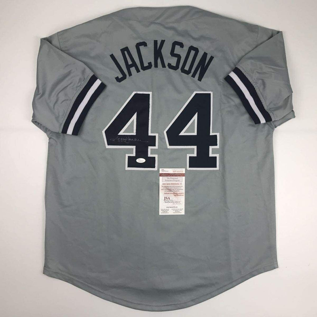 Autographed/Signed REGGIE JACKSON New York Grey Baseball Jersey JSA CO –  Super Sports Center