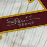 FRAMED Autographed/Signed JOE THEISMANN 33x42 83 MVP White Jersey BAS COA