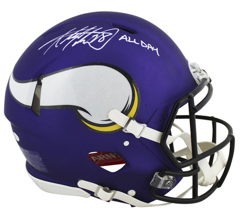 Vikings Adrian Peterson "All Day" Signed Proline F/S Speed Helmet BAS Witnessed
