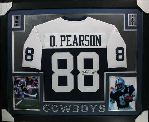DREW PEARSON (Cowboys throwback SKYLINE) Signed Autographed Framed Jersey JSA