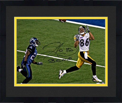 Frmd Hines Ward Steelers Signed 16" x 20" SB XL Catch Photo & "SB XL MVP" Insc