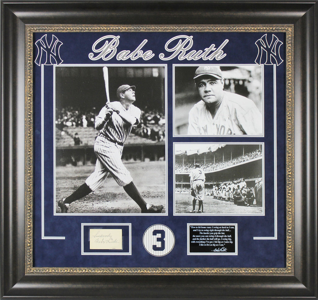 Yankees Babe Ruth Signed 2x3.5 Cut Signature Framed Display JSA #X5689 –  Super Sports Center