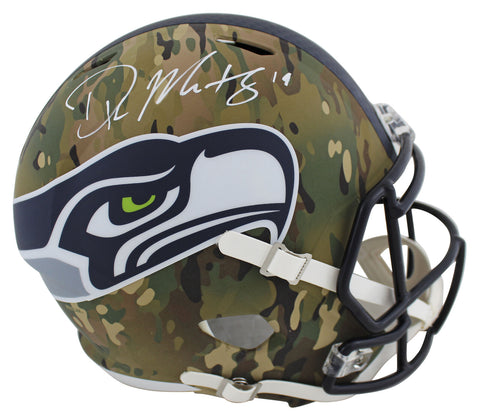 Seahawks DK Metcalf Authentic Signed Camo Full Size Speed Rep Helmet BAS Witness
