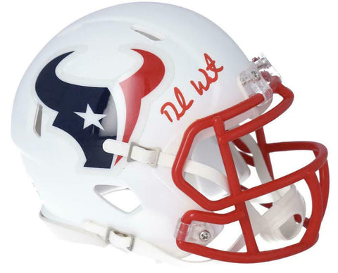 DESHAUN WATSON Autographed Texans White Matte Mini Speed Helmet FANATICS