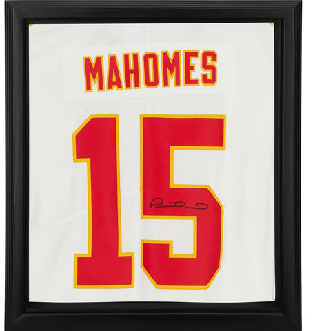 Patrick Mahomes Chiefs Framed Signed White Nike Limited Jersey Shadowbox