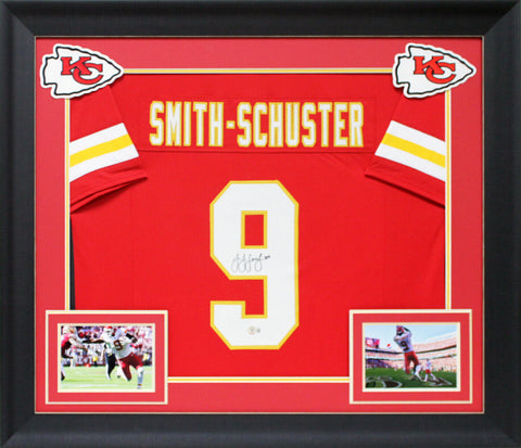 JuJu Smith-Schuster Authentic Signed Red Pro Style Framed Jersey BAS Witnessed