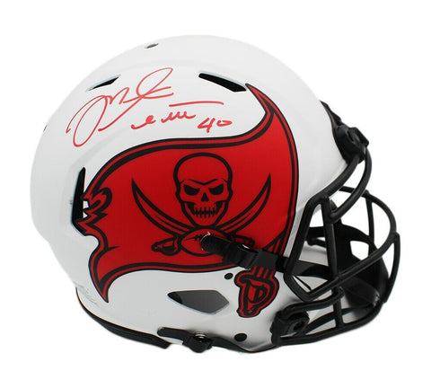 Mike Alstott Signed Tampa Bay Buccaneers Speed Authentic Lunar NFL Helmet