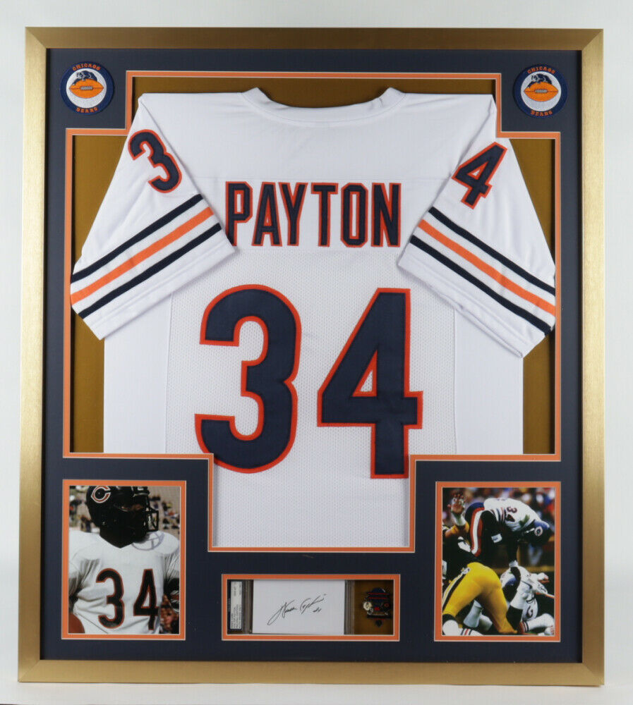 WALTER PAYTON AUTOGRAPHED HAND SIGNED CUSTOM FRAMED CHICAGO BEARS JERSEY