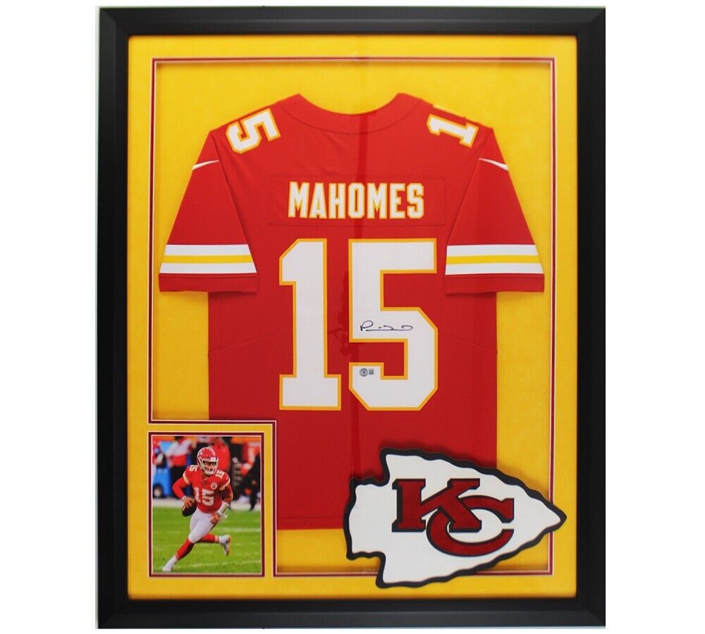 Patrick Mahomes Signed Kansas City Chiefs LED Framed Nike Red NFL Jersey