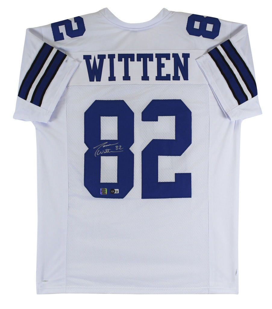 Press Pass Collectibles Jason Witten Authentic Signed White Pro Style Jersey Autographed BAS Witnessed