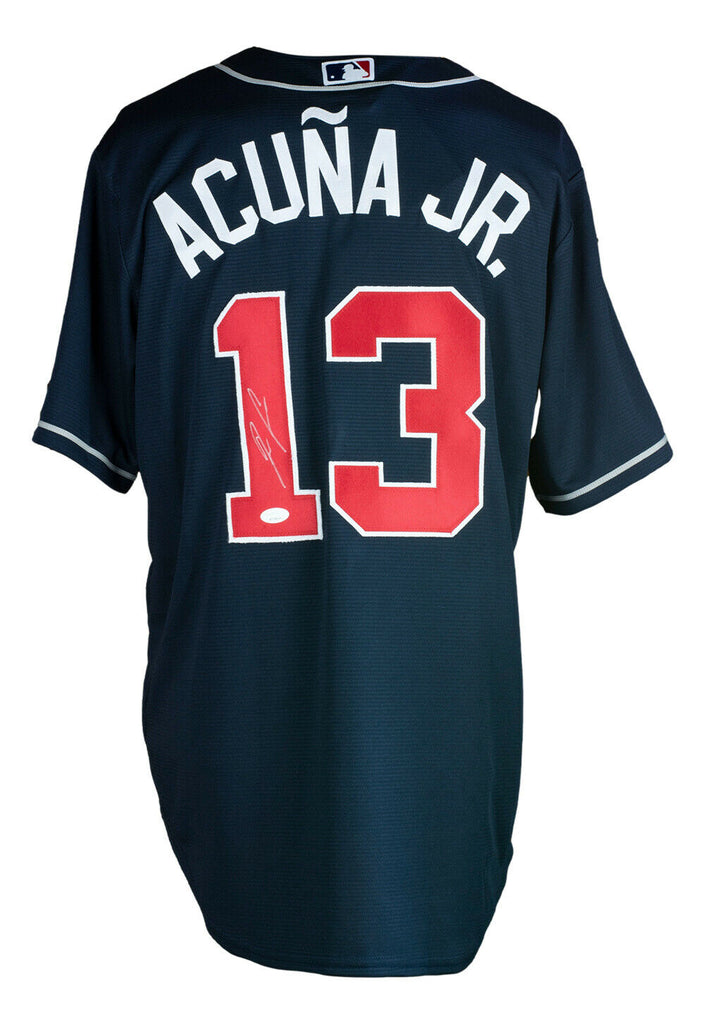 Ronald Acuna Jr. Signed Atlanta Braves Blue Nike Baseball Jersey