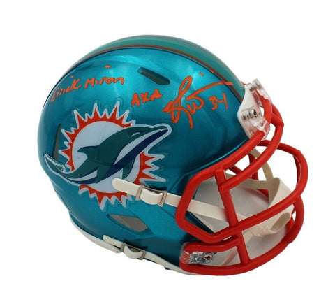Ricky Williams Signed Dolphins Speed Flash NFL Mini Helmet w/ "Errick Miron AKA"
