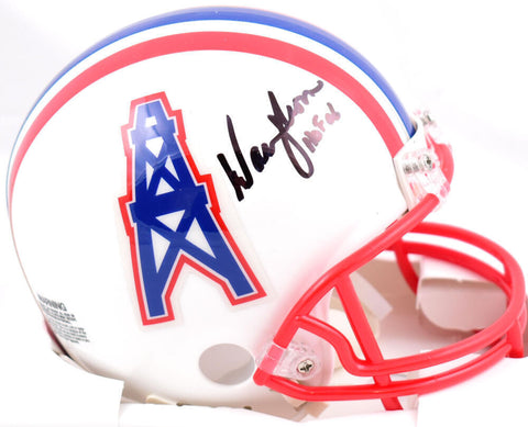 Warren Moon Autographed Houston Oilers Mini Helmet w/HOF - Beckett W Hologram