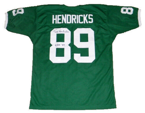TED HENDRICKS AUTOGRAPHED SIGNED MIAMI HURRICANES #89 GREEN THROWBACK JERSEY JSA