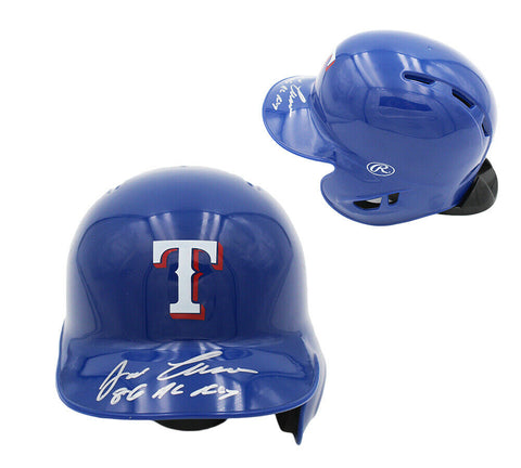 Jose Canseco Signed Texas Rangers Rawlings Current MLB Mini Helmet w- "86 AL ROY
