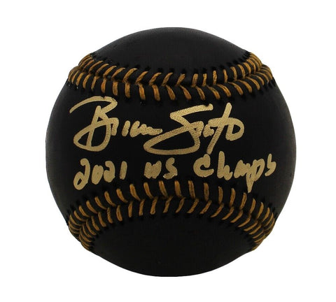 Brian Snitker Signed Braves Rawlings OML Black MLB Baseball w/ "2021 WS Champs"
