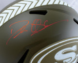 Deion Sanders Signed 49ers F/S Salute to Service Speed Helmet-BeckettW Holo *Red