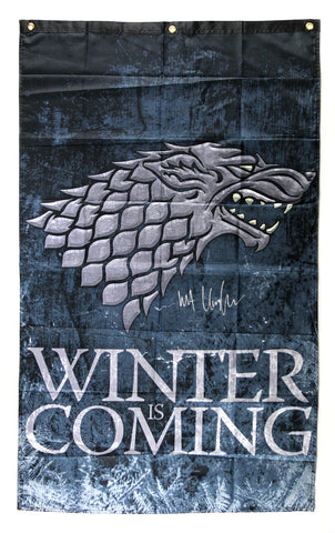 Kit Harington Autographed/Signed 30x50 Game of Thrones Banner -Winter is Coming
