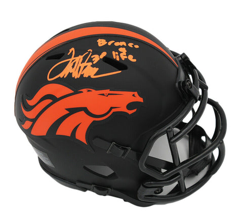 Terrell Davis Signed Denver Broncos Speed Eclipse NFL Mini Helmet with "Broncos