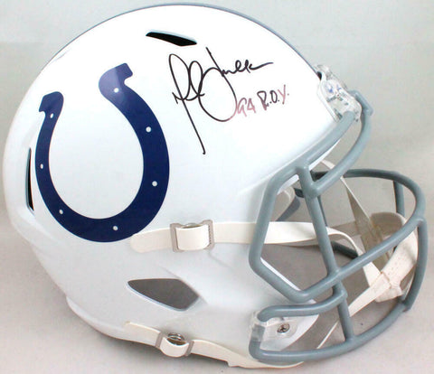 Marshall Faulk Autographed Colts F/S Speed Helmet w/ROY -Beckett W Hologram *Blk