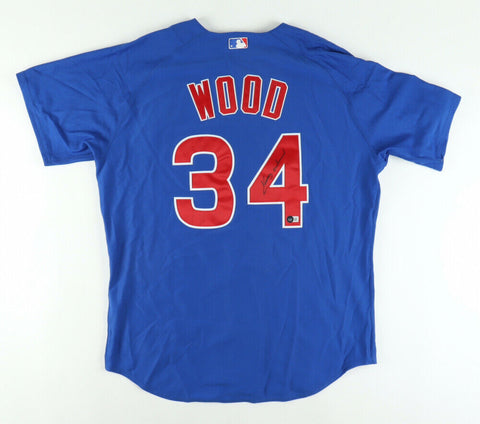 Kerry Wood Signed Chicago Cubs Jersey (Beckett) Rookie Record 20 K's 05/06/1998