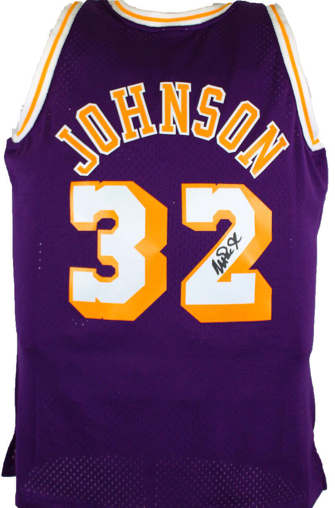 Magic Johnson Signed Lakers Gold Mitchell&Ness HWC Swingman Jersey