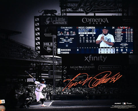 Miguel Cabrera Signed Tigers 16x20 3,000 Hit Spotlight Photo - Beckett W Holo
