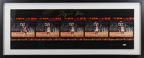 Bulls Michael Jordan Signed Framed 11.25x35 Film Strip Photo LE #57/250 UDA