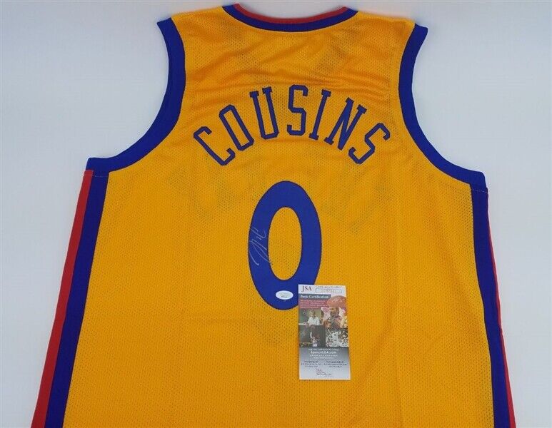 DeMarcus Cousins Autographed The Bay Basketball Jersey Yellow (JSA)